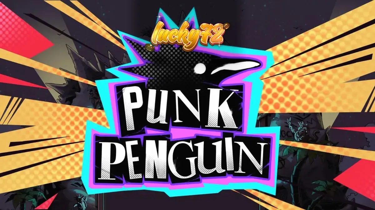Tampilan visual slot Punk Penguin dengan tema konser punk dan penguin